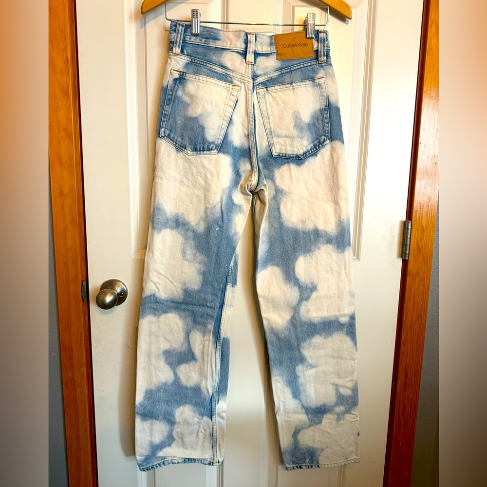 Calvin Klein cloud acid wash wide leg jeans